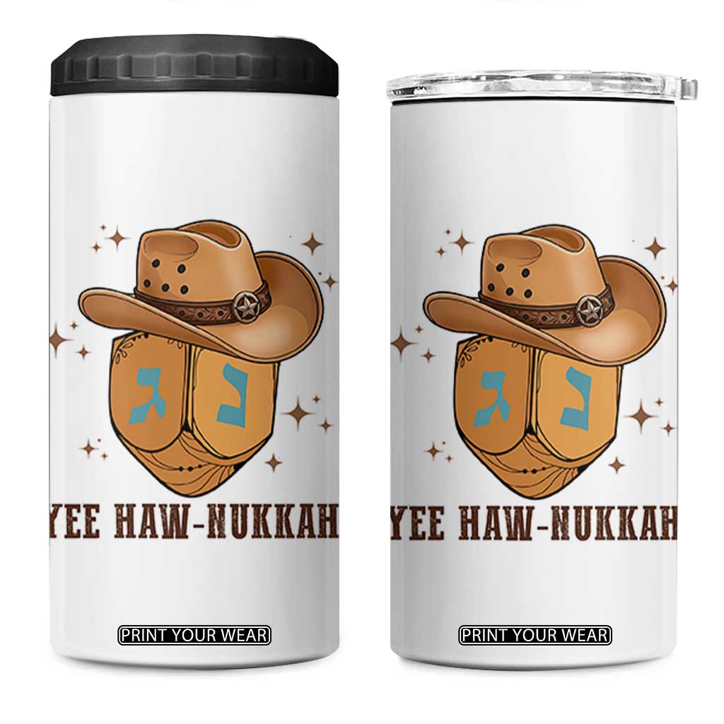 Yee Haw Nukkah 4 in 1 Can Cooler Tumbler Funny Cowboy Hanukkah TS14 One Size: 16 oz White Print Your Wear