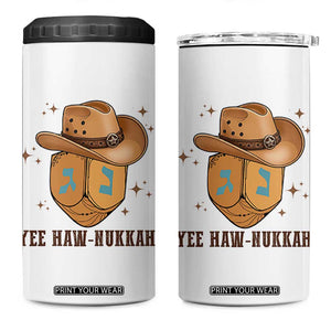 Yee Haw Nukkah 4 in 1 Can Cooler Tumbler Funny Cowboy Hanukkah TS14 One Size: 16 oz White Print Your Wear