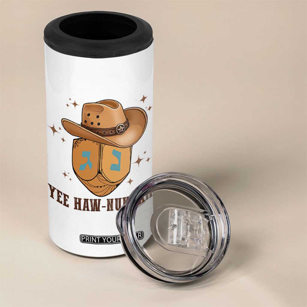 Yee Haw Nukkah 4 in 1 Can Cooler Tumbler Funny Cowboy Hanukkah TS14 Print Your Wear