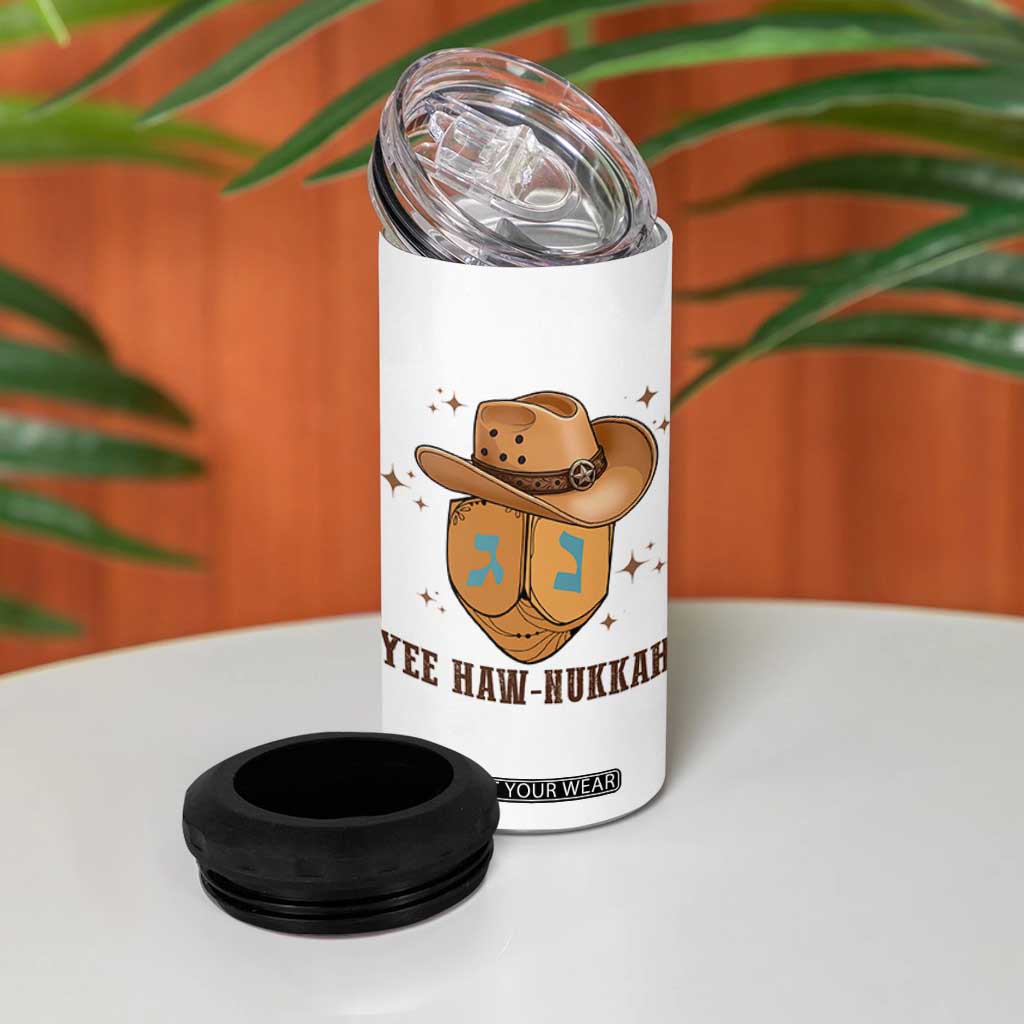 Yee Haw Nukkah 4 in 1 Can Cooler Tumbler Funny Cowboy Hanukkah TS14 Print Your Wear
