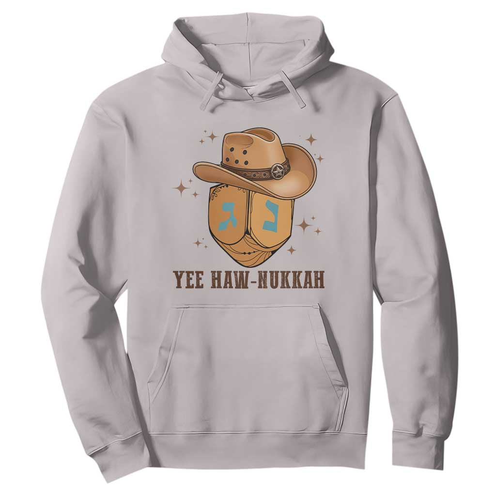 Yee Haw Nukkah Hoodie Funny Cowboy Hanukkah TS14 Ice Gray Print Your Wear