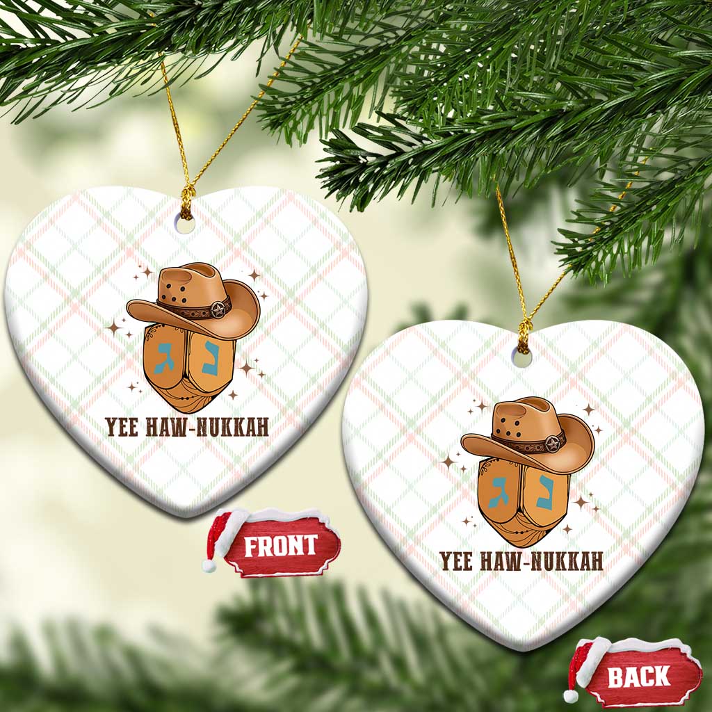 Yee Haw Nukkah Ceramic Ornament Funny Cowboy Hanukkah TS14 Print Your Wear
