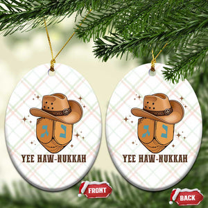 Yee Haw Nukkah Ceramic Ornament Funny Cowboy Hanukkah TS14 Print Your Wear