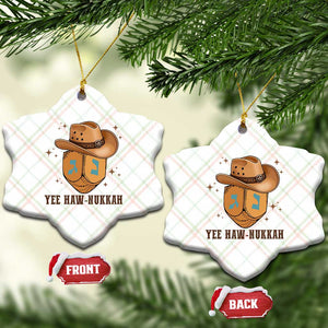 Yee Haw Nukkah Ceramic Ornament Funny Cowboy Hanukkah TS14 Print Your Wear