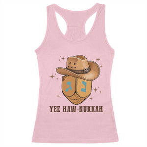 Yee Haw Nukkah Racerback Tank Top Funny Cowboy Hanukkah TS14 Light Pink Print Your Wear