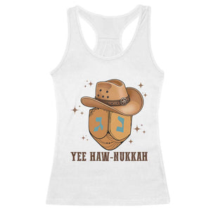 Yee Haw Nukkah Racerback Tank Top Funny Cowboy Hanukkah TS14 White Print Your Wear