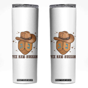 Yee Haw Nukkah Skinny Tumbler Funny Cowboy Hanukkah TS14 White Print Your Wear