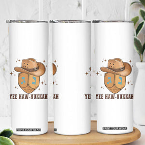 Yee Haw Nukkah Skinny Tumbler Funny Cowboy Hanukkah TS14 Print Your Wear