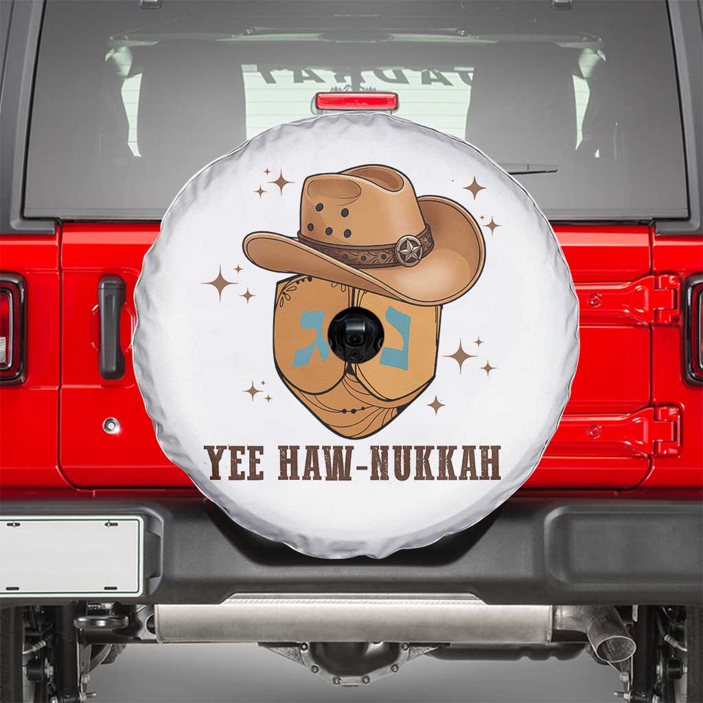 Yee Haw Nukkah Spare Tire Cover Funny Cowboy Hanukkah TS14 White Print Your Wear