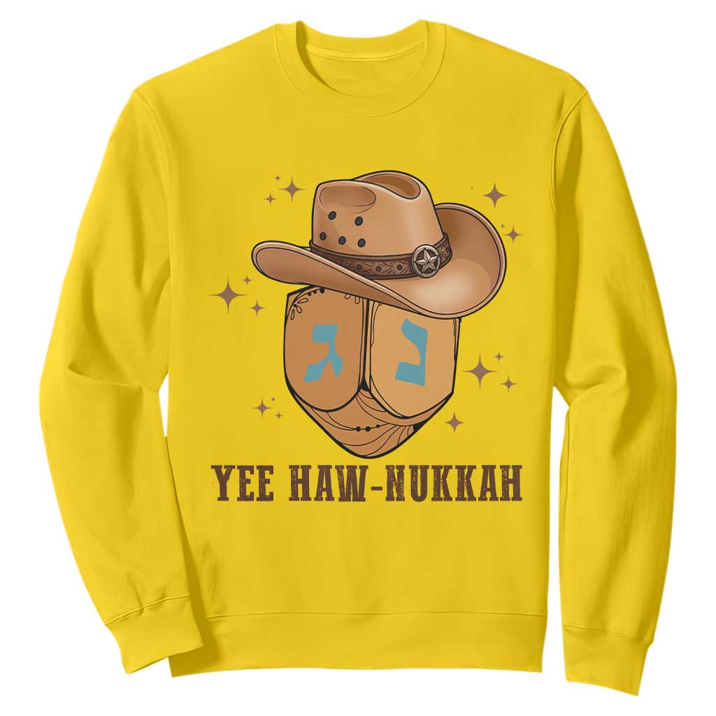 Yee Haw Nukkah Sweatshirt Funny Cowboy Hanukkah TS14 Daisy Print Your Wear