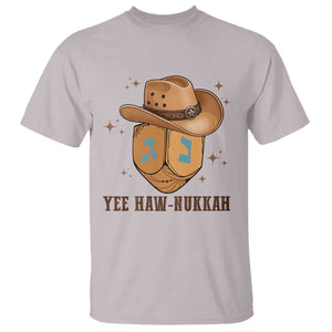 Yee Haw Nukkah T Shirt Funny Cowboy Hanukkah TS14 Ice Gray Print Your Wear