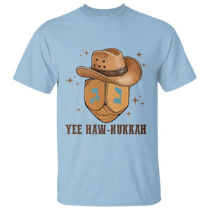 Yee Haw Nukkah T Shirt Funny Cowboy Hanukkah TS14 Light Blue Print Your Wear