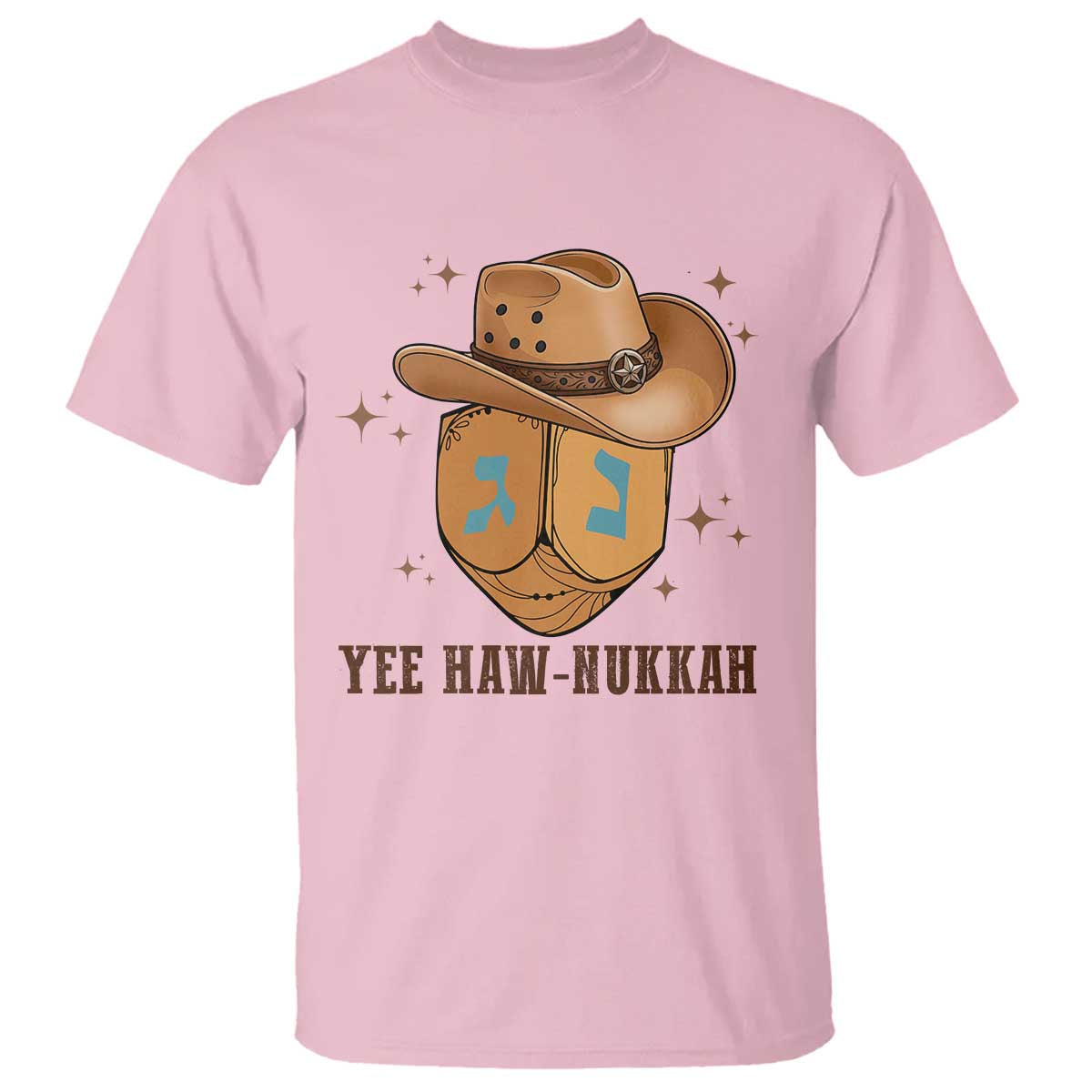 Yee Haw Nukkah T Shirt Funny Cowboy Hanukkah TS14 Light Pink Print Your Wear