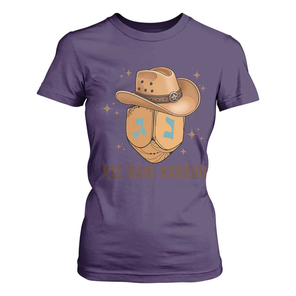 Yee Haw Nukkah T Shirt For Women Funny Cowboy Hanukkah TS14 Purple Print Your Wear