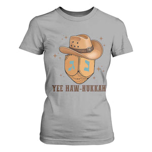Yee Haw Nukkah T Shirt For Women Funny Cowboy Hanukkah TS14 Sport Gray Print Your Wear