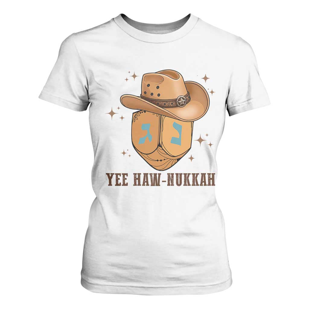 Yee Haw Nukkah T Shirt For Women Funny Cowboy Hanukkah TS14 White Print Your Wear