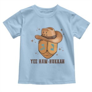 Yee Haw Nukkah Toddler T Shirt Funny Cowboy Hanukkah TS14 Light Blue Print Your Wear