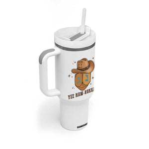 Yee Haw Nukkah Tumbler With Handle Funny Cowboy Hanukkah TS14 Print Your Wear