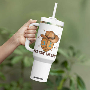 Yee Haw Nukkah Tumbler With Handle Funny Cowboy Hanukkah TS14 Print Your Wear