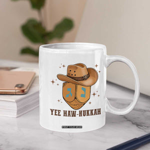 Yee Haw Nukkah Coffee Mug Funny Cowboy Hanukkah TS14 Print Your Wear