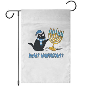 Funny Black Cat Hanukkah Chanukah Garden Flag TS14 White Print Your Wear
