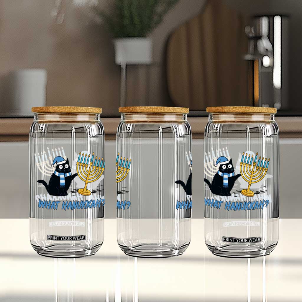Funny Black Cat Hanukkah Chanukah Glass Can TS14 Print Your Wear