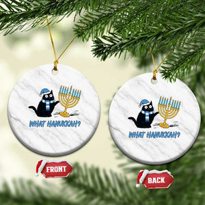 Funny Black Cat Hanukkah Chanukah Ceramic Ornament TS14 1pc White Marble Print Your Wear