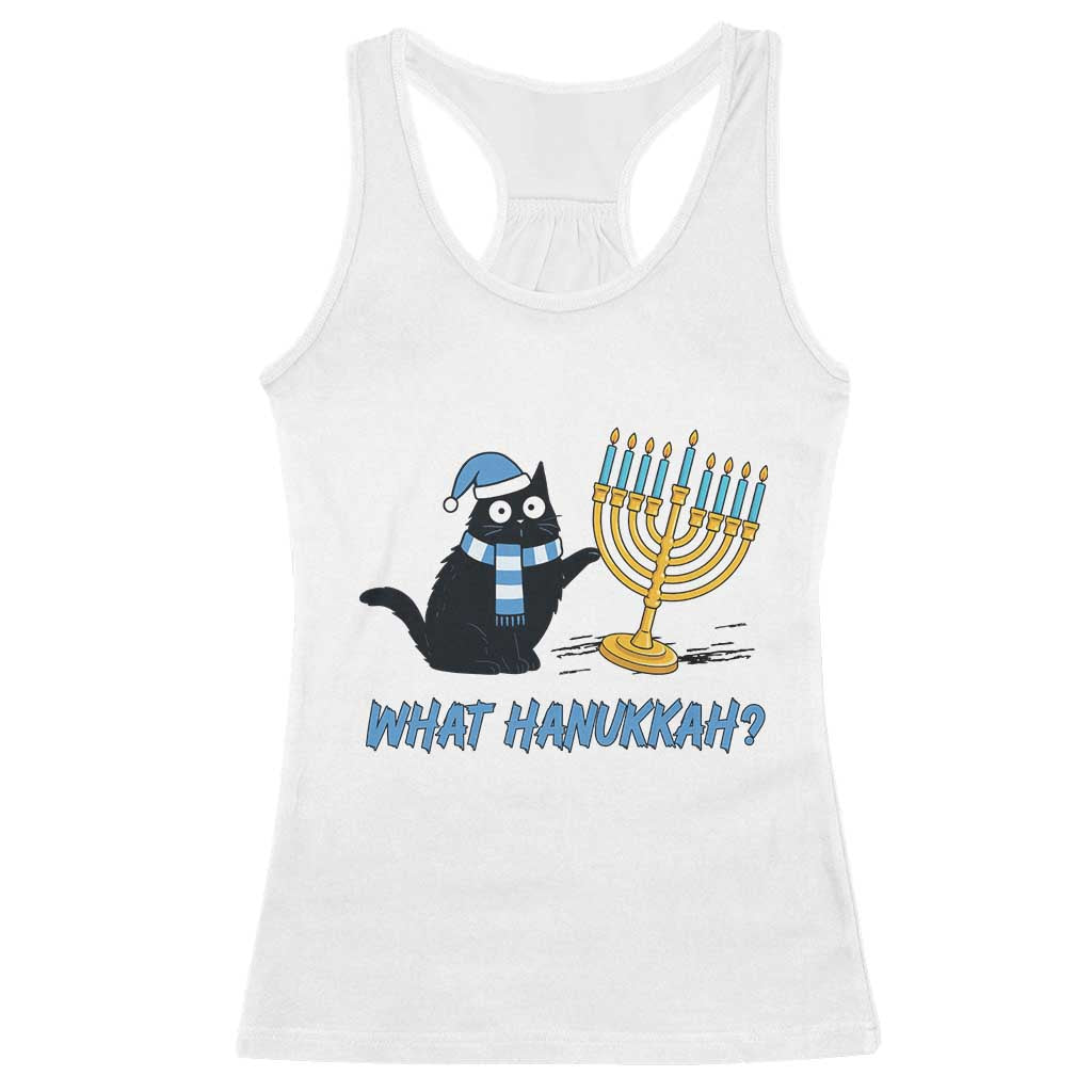 Funny Black Cat Hanukkah Chanukah Racerback Tank Top TS14 White Print Your Wear