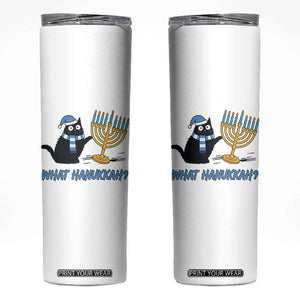 Funny Black Cat Hanukkah Chanukah Skinny Tumbler TS14 White Print Your Wear