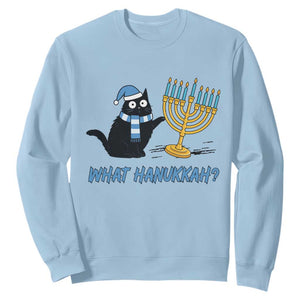 Funny Black Cat Hanukkah Chanukah Sweatshirt TS14 Light Blue Print Your Wear