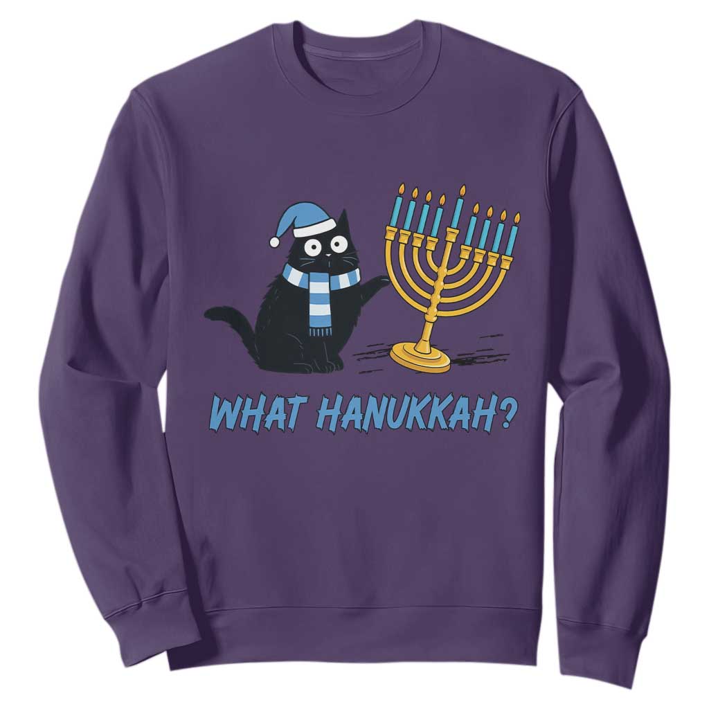 Funny Black Cat Hanukkah Chanukah Sweatshirt TS14 Purple Print Your Wear