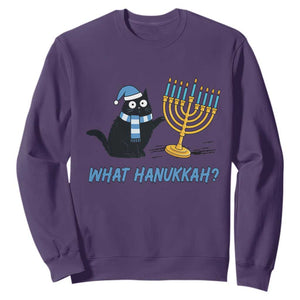 Funny Black Cat Hanukkah Chanukah Sweatshirt TS14 Purple Print Your Wear