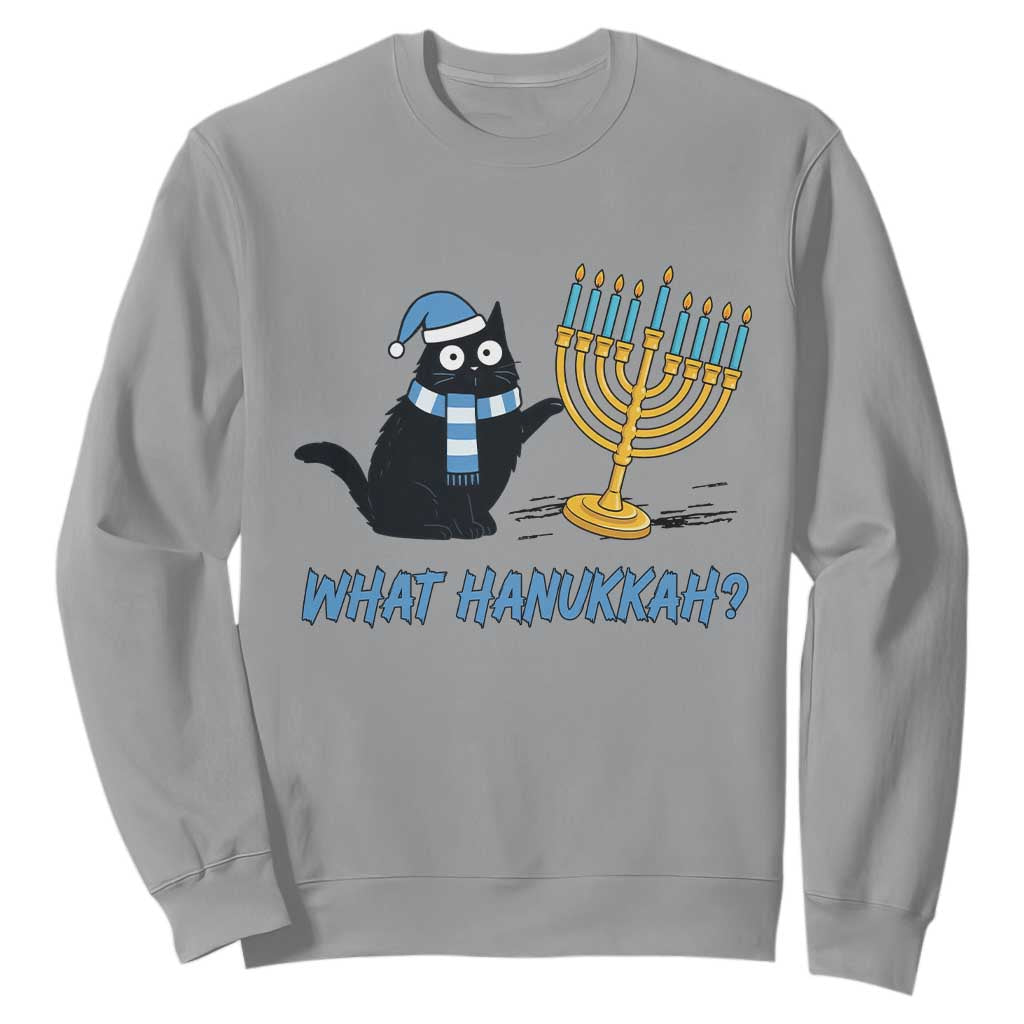 Funny Black Cat Hanukkah Chanukah Sweatshirt TS14 Sport Gray Print Your Wear