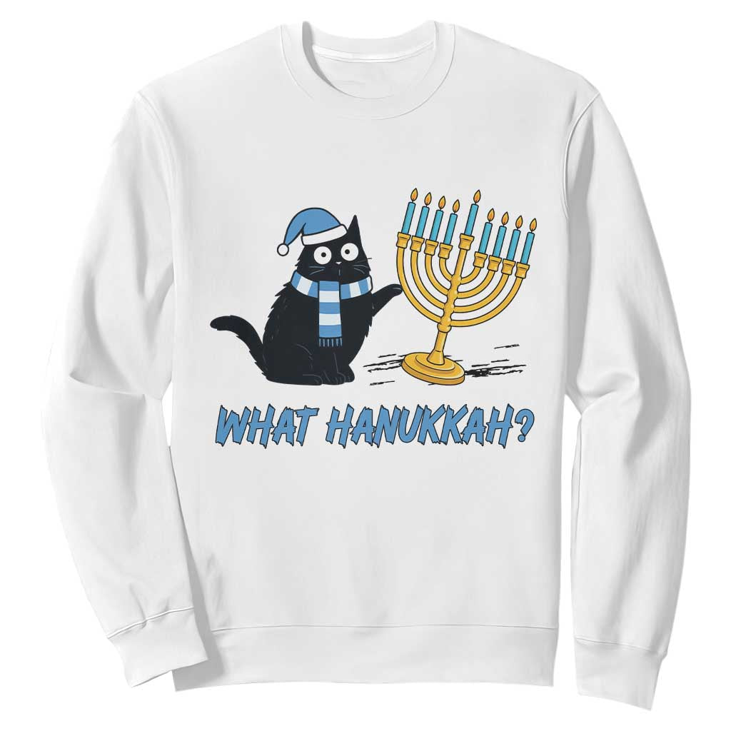 Funny Black Cat Hanukkah Chanukah Sweatshirt TS14 White Print Your Wear