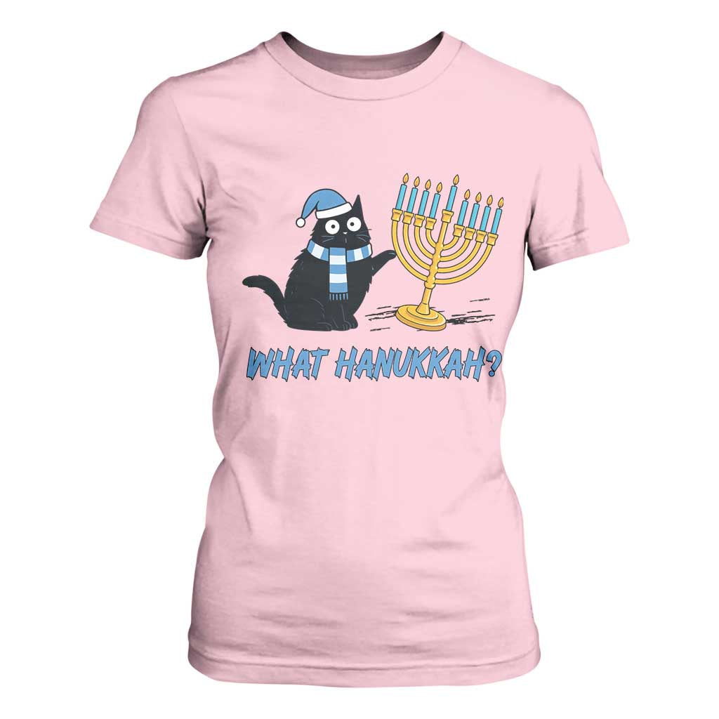 Funny Black Cat Hanukkah Chanukah T Shirt For Women TS14 Light Pink Print Your Wear