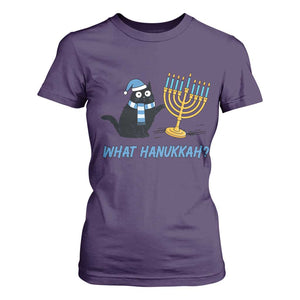 Funny Black Cat Hanukkah Chanukah T Shirt For Women TS14 Purple Print Your Wear