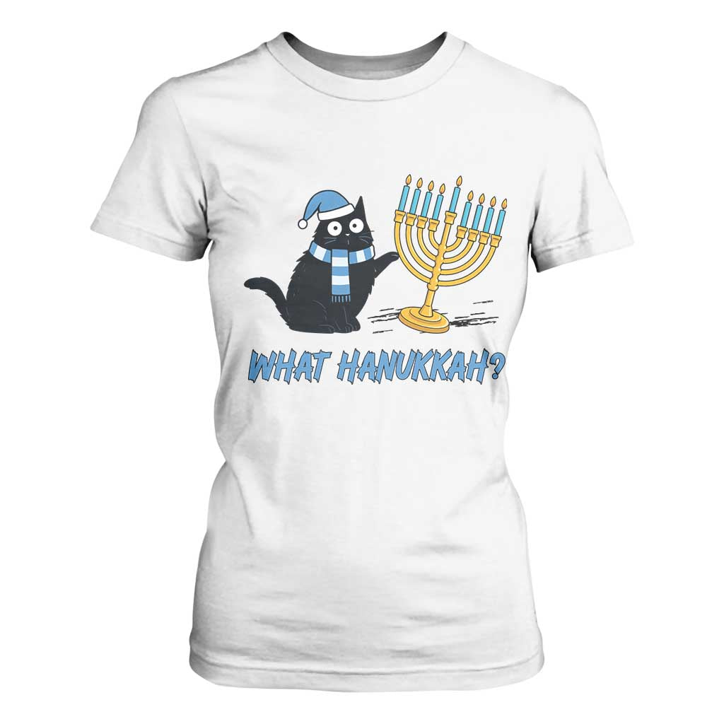 Funny Black Cat Hanukkah Chanukah T Shirt For Women TS14 White Print Your Wear