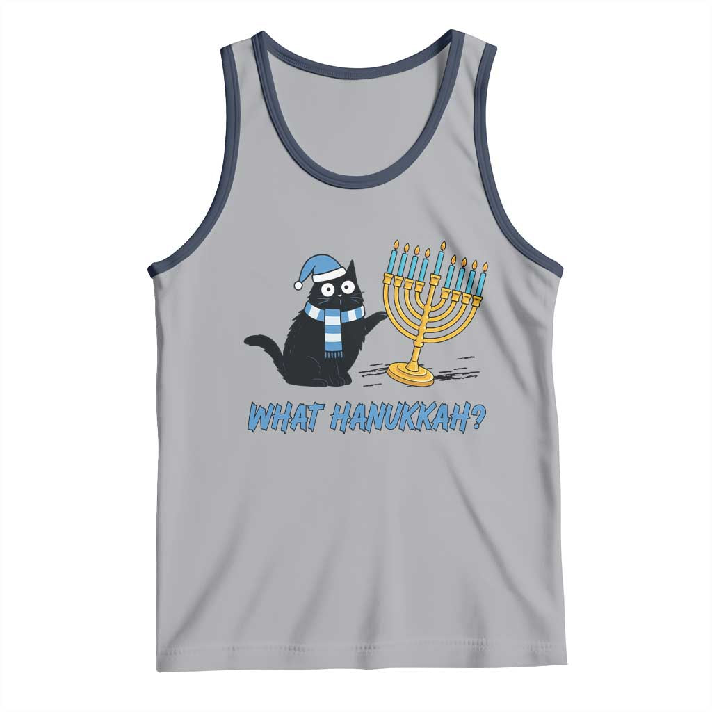 Funny Black Cat Hanukkah Chanukah Tank Top TS14 Athletic Heather Navy Print Your Wear