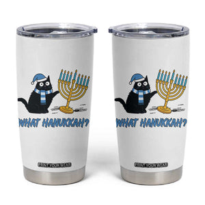 Funny Black Cat Hanukkah Chanukah Tumbler Cup TS14 White Print Your Wear