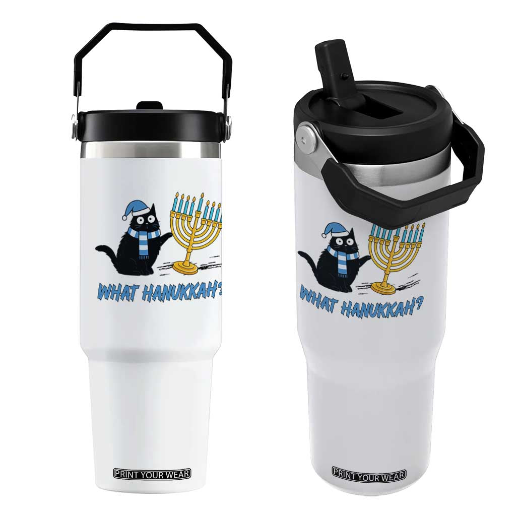 Funny Black Cat Hanukkah Chanukah Flip Straw Tumbler TS14 One Size: 30 oz White Print Your Wear