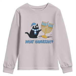 Funny Black Cat Hanukkah Chanukah Youth Sweatshirt TS14 Ice Gray Print Your Wear