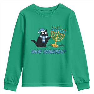 Funny Black Cat Hanukkah Chanukah Youth Sweatshirt TS14 Irish Green Print Your Wear