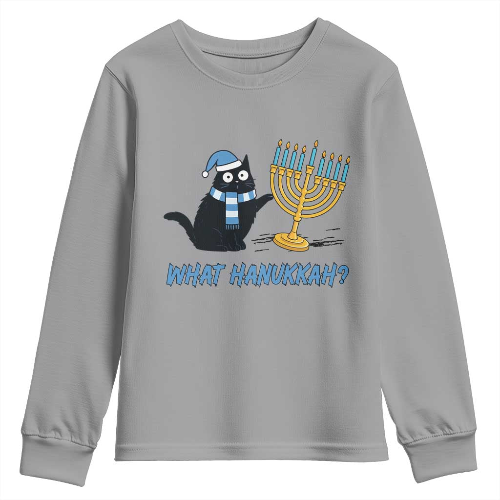 Funny Black Cat Hanukkah Chanukah Youth Sweatshirt TS14 Sport Gray Print Your Wear