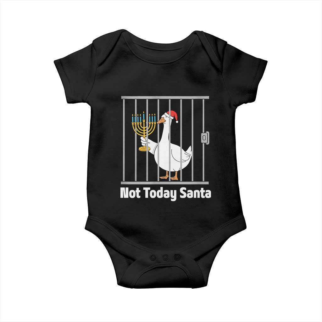 Funny Goose Hanukkah Chanukah Baby Onesie Not Today Santa TS14 Black Print Your Wear