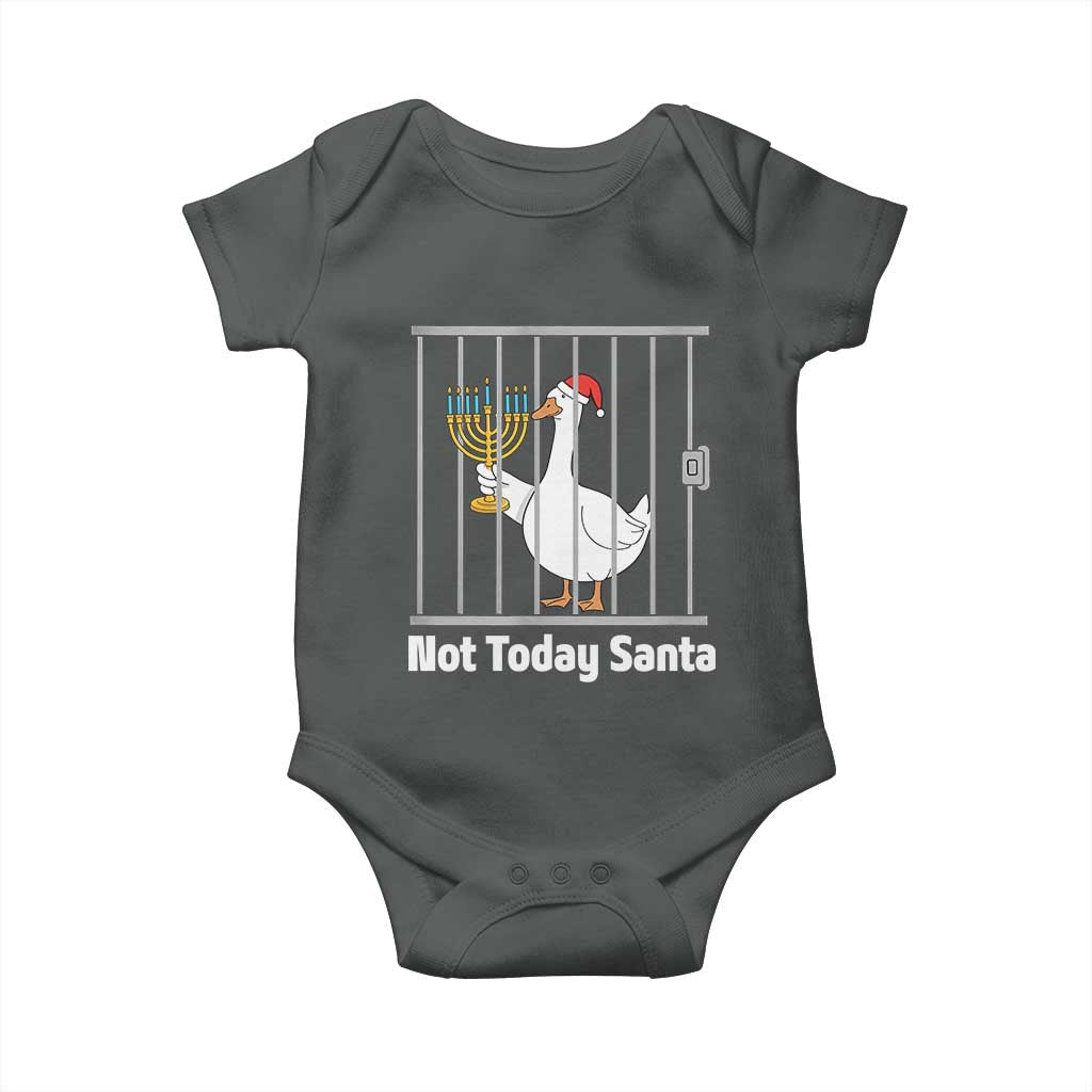 Funny Goose Hanukkah Chanukah Baby Onesie Not Today Santa TS14 Dark Heather Print Your Wear