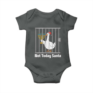 Funny Goose Hanukkah Chanukah Baby Onesie Not Today Santa TS14 Dark Heather Print Your Wear
