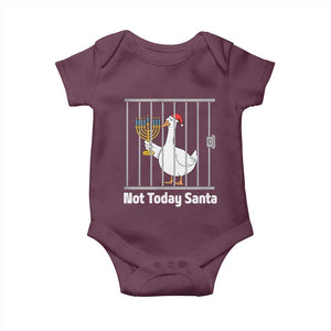 Funny Goose Hanukkah Chanukah Baby Onesie Not Today Santa TS14 Maroon Print Your Wear
