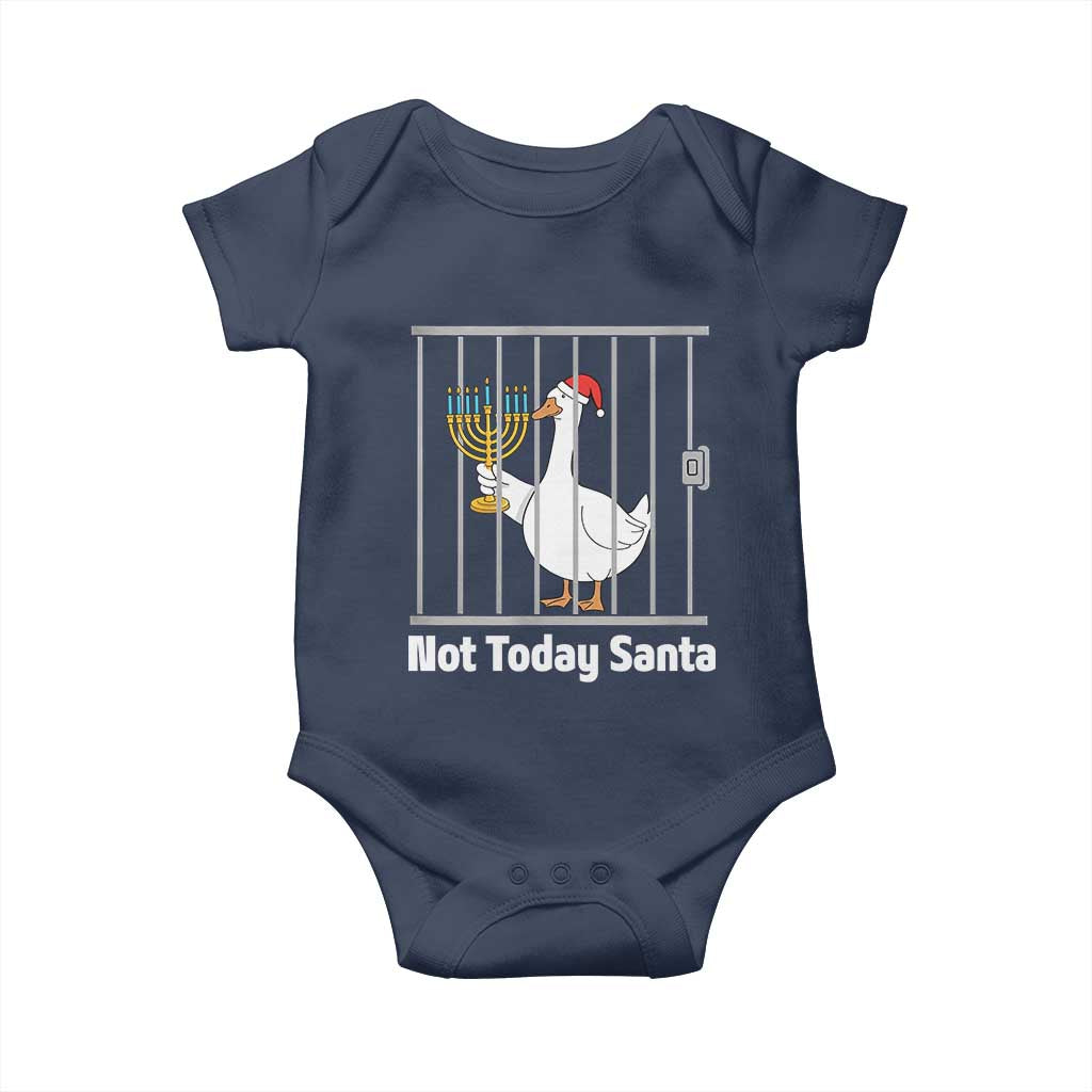Funny Goose Hanukkah Chanukah Baby Onesie Not Today Santa TS14 Navy Print Your Wear