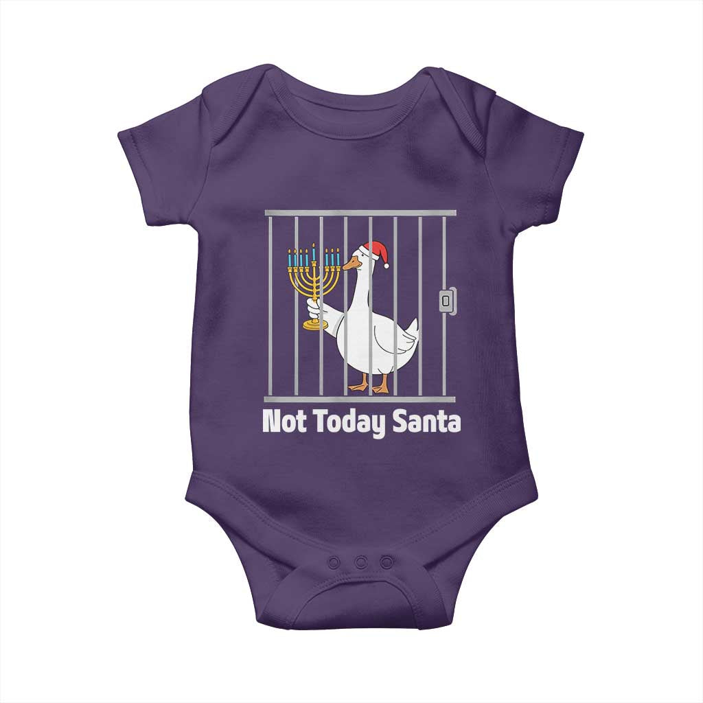 Funny Goose Hanukkah Chanukah Baby Onesie Not Today Santa TS14 Purple Print Your Wear