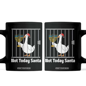 Funny Goose Hanukkah Chanukah Coffee Mug Not Today Santa TS14 Black Print Your Wear